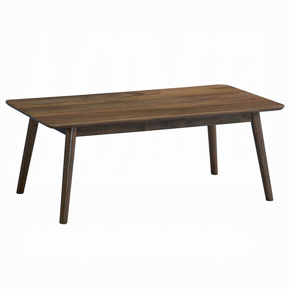 Fexy Coffee Table, 47 Inch Rectangular Top with Angled Legs, Walnut Brown - BM348575