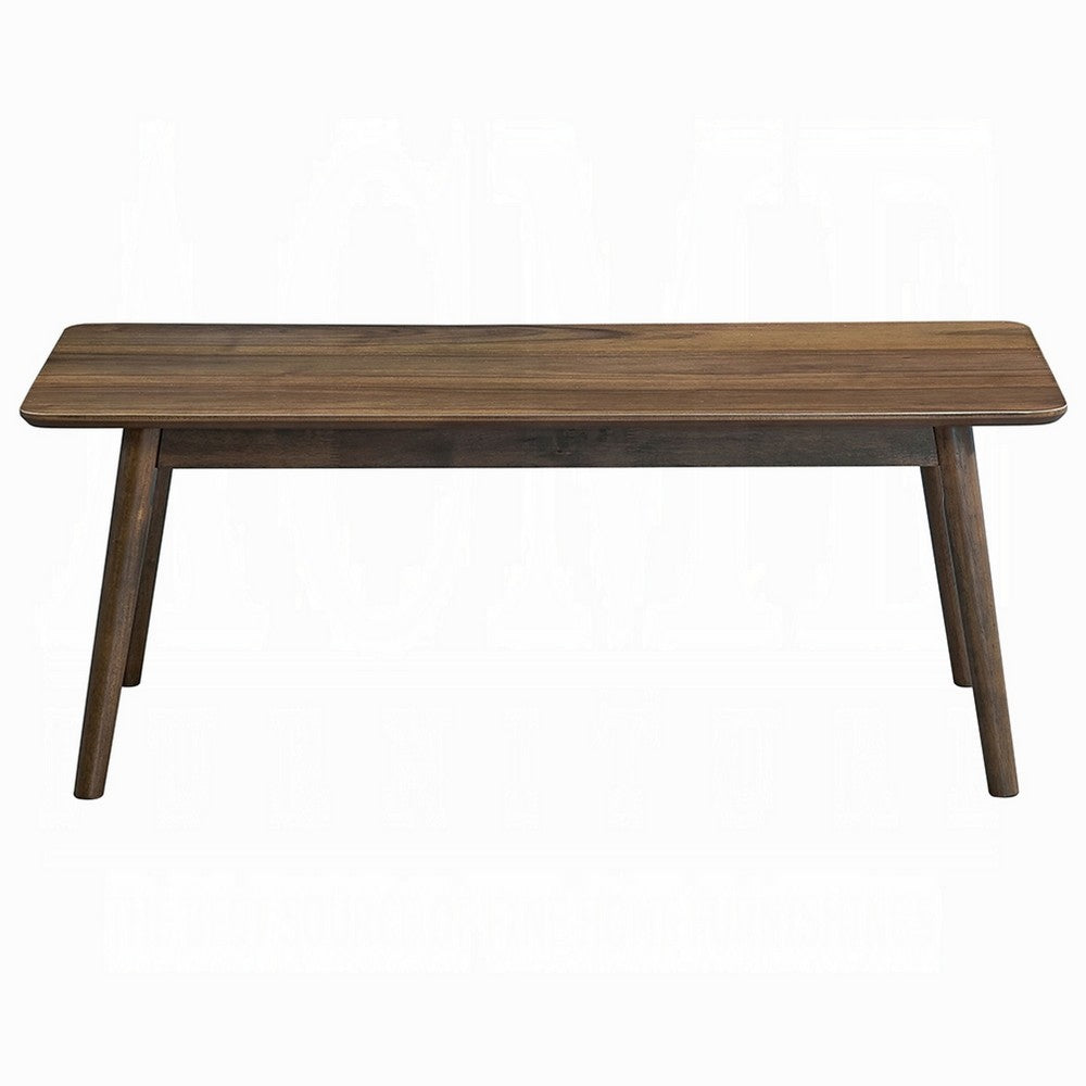 Fexy Coffee Table, 47 Inch Rectangular Top with Angled Legs, Walnut Brown - BM348575