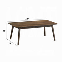 Fexy Coffee Table, 47 Inch Rectangular Top with Angled Legs, Walnut Brown - BM348575