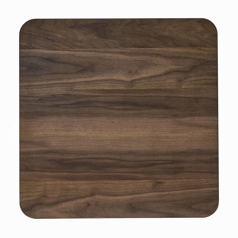 Fexy Side End Table, 24 Inch Square Top with Angled Legs, Walnut Brown - BM348576