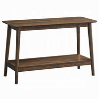 Fexy Sofa Console Table, 48 Inch Top with Lower Shelf, Walnut Brown - BM348577
