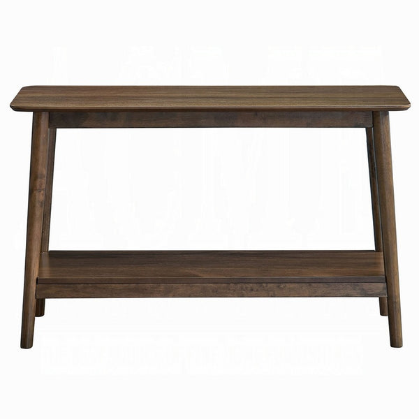 Fexy Sofa Console Table, 48 Inch Top with Lower Shelf, Walnut Brown - BM348577