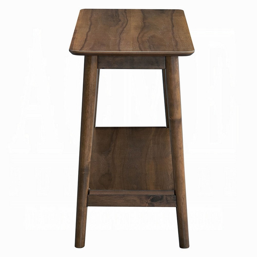 Fexy Sofa Console Table, 48 Inch Top with Lower Shelf, Walnut Brown - BM348577