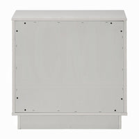 Esy Nightstand, 2 Drawers with Crystal Knobs, White Carved Pattern - BM348584