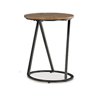 Kai 3pc Living Room Occasional Table Set, Round, Black Metal Angled Frame - BM348588