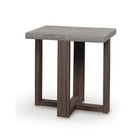 Eaim 3pc Occasional Table Set, Gray Faux Stone Pattern Top, Brown Frame - BM348590