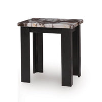 Poim 3pc Occasional Coffee and End Table Set, White Brown Faux Marble Top - BM348595