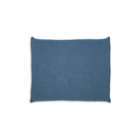 70 x 54 Leri Throw Blanket, Set of 3, Machine Knitted Blue Cotton - BM348596