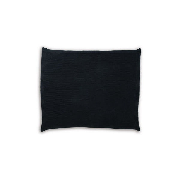 70 x 54 Leri Throw Blanket, Set of 3, Machine Knitted Black Cotton - BM348598