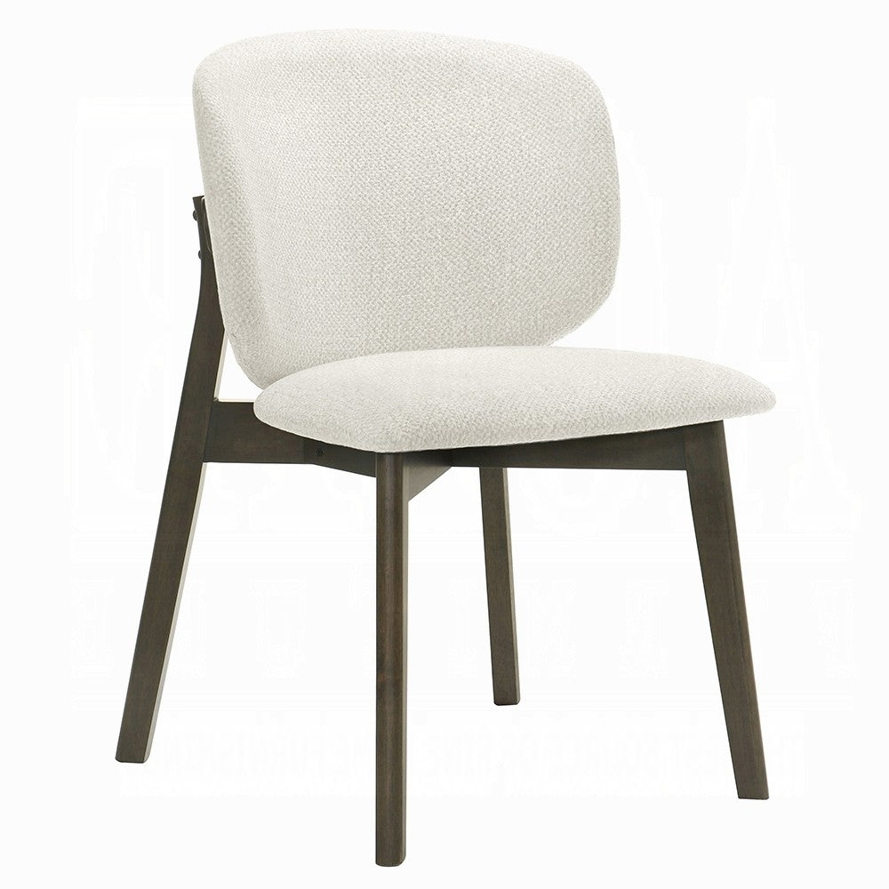 Mery Dining Side Chair Set of 2, Gray Chenille, Walnut Brown Legs - BM348730