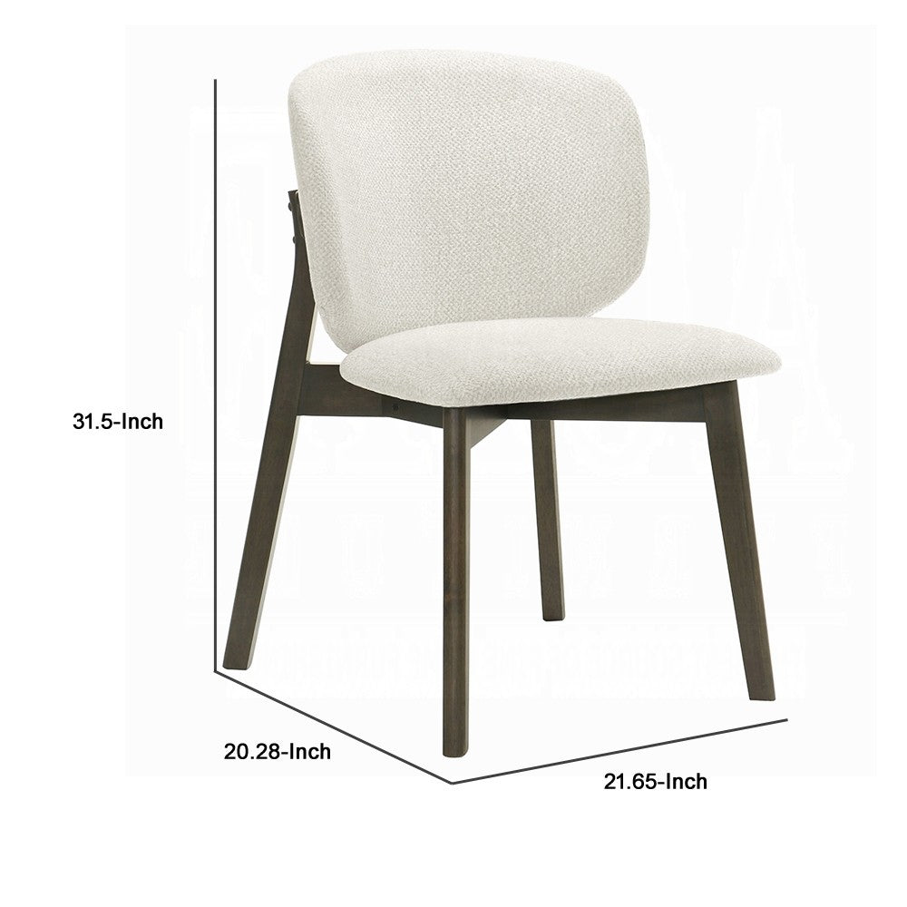 Mery Dining Side Chair Set of 2, Gray Chenille, Walnut Brown Legs - BM348730