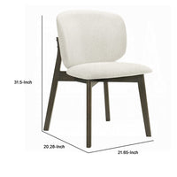 Mery Dining Side Chair Set of 2, Gray Chenille, Walnut Brown Legs - BM348730