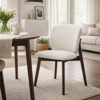 Mery Dining Side Chair Set of 2, Gray Chenille, Walnut Brown Legs - BM348730
