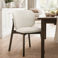 Mery Dining Side Chair Set of 2, Gray Chenille, Walnut Brown Legs - BM348730