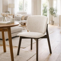 Mery Dining Side Chair Set of 2, Gray Chenille, Walnut Brown Legs - BM348730