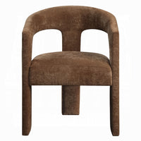 Hery Armchair Set of 2, Curved Padded Backrest and Seat, Brown Linen - BM348732