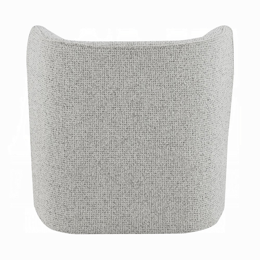 Sely Contemporary Accent Chair, Gray Tweed Fabric Curved Back, Round Base - BM348742