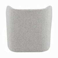 Sely Contemporary Accent Chair, Gray Tweed Fabric Curved Back, Round Base - BM348742