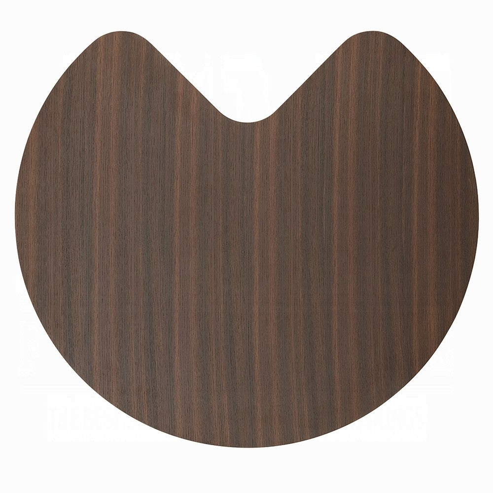 Yex Coffee Table, 35 Inch Curved Top with Pedestal Legs, Smoked Oak Brown - BM348750