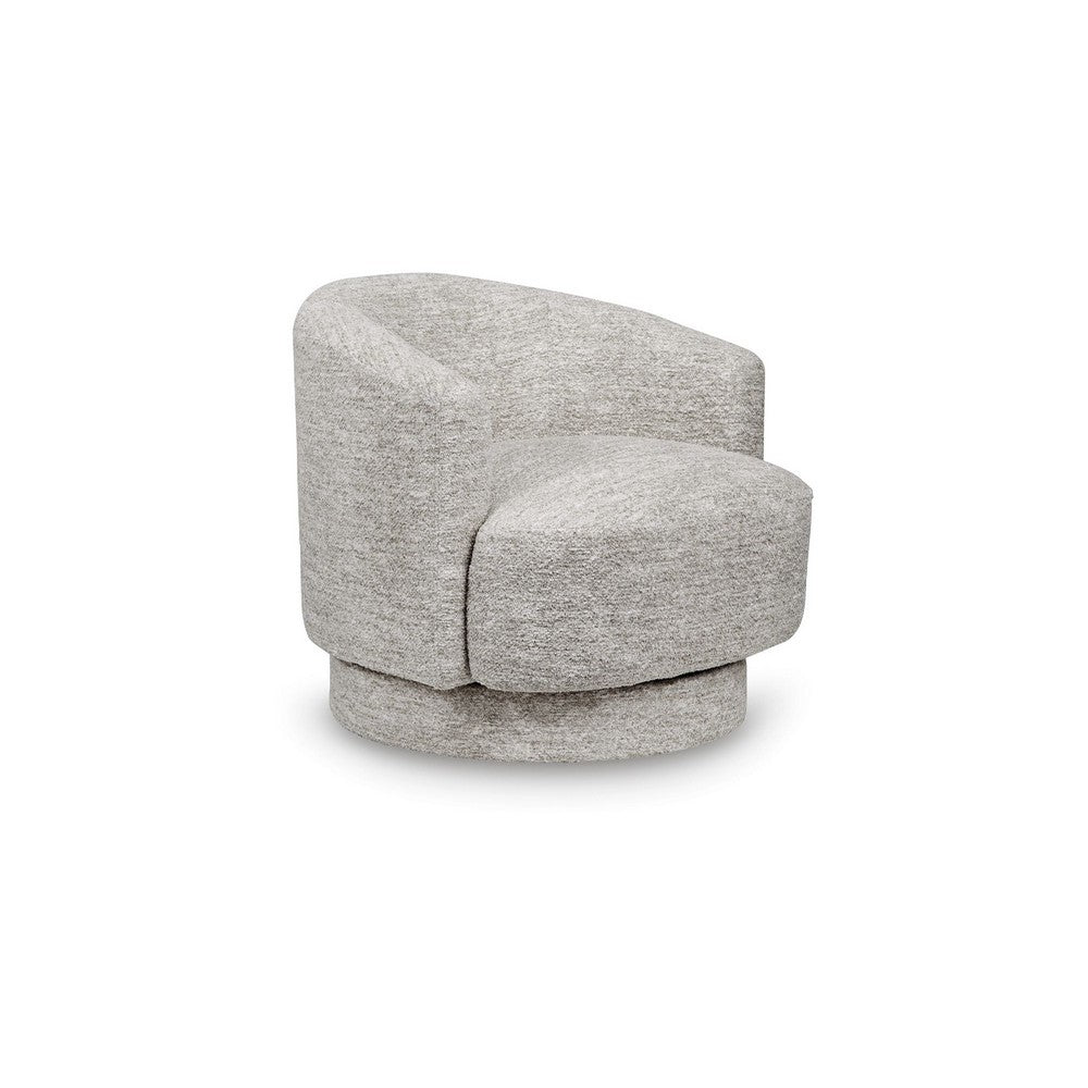 Wady Swivel Accent Chair, Light Gray Barrel Back with Tight Seat Cushion - BM348756