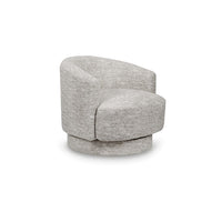 Wady Swivel Accent Chair, Light Gray Barrel Back with Tight Seat Cushion - BM348756