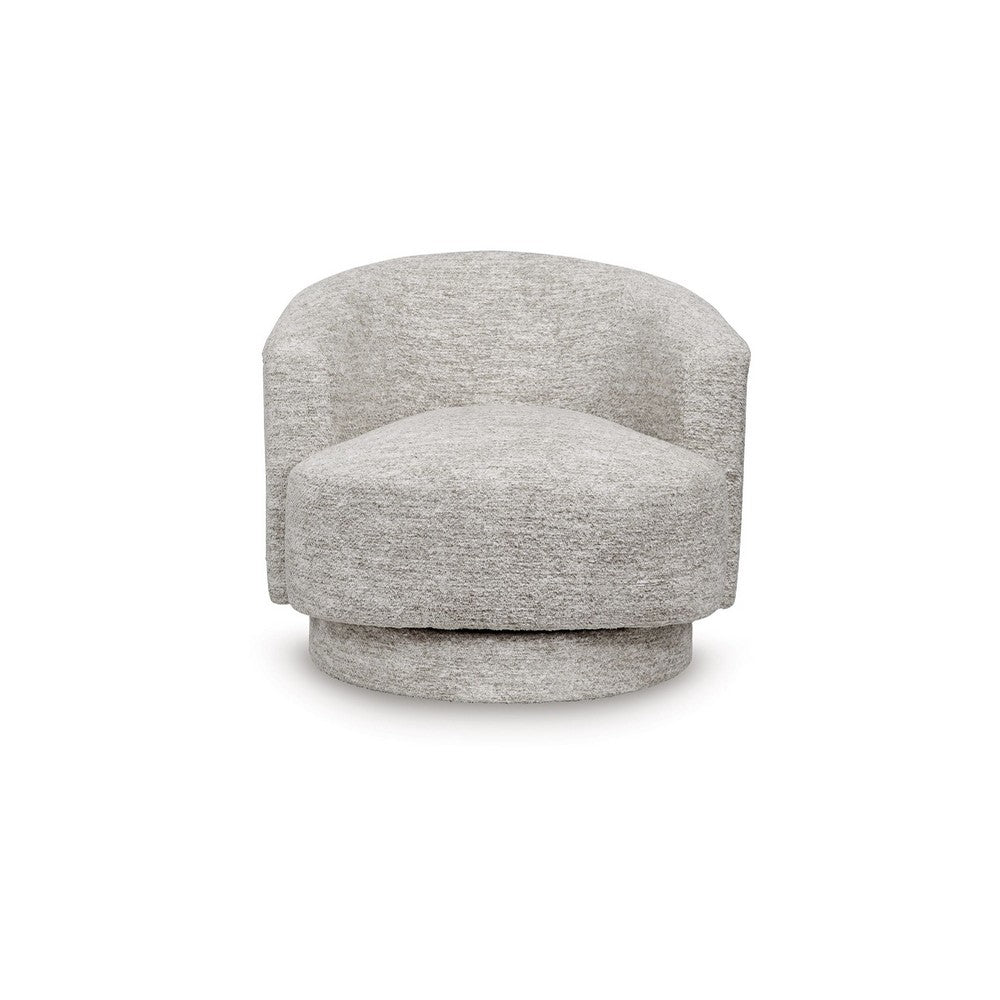 Wady Swivel Accent Chair, Light Gray Barrel Back with Tight Seat Cushion - BM348756
