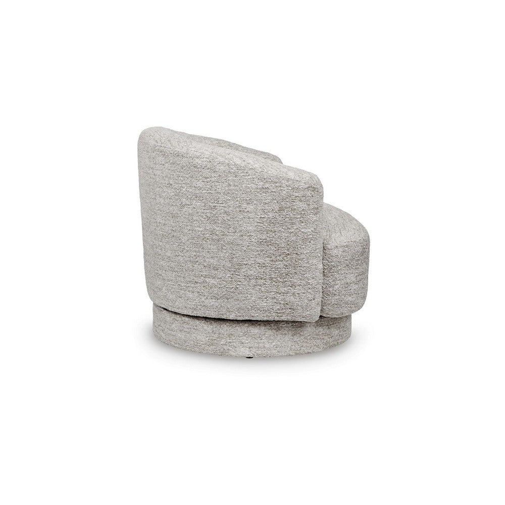 Wady Swivel Accent Chair, Light Gray Barrel Back with Tight Seat Cushion - BM348756