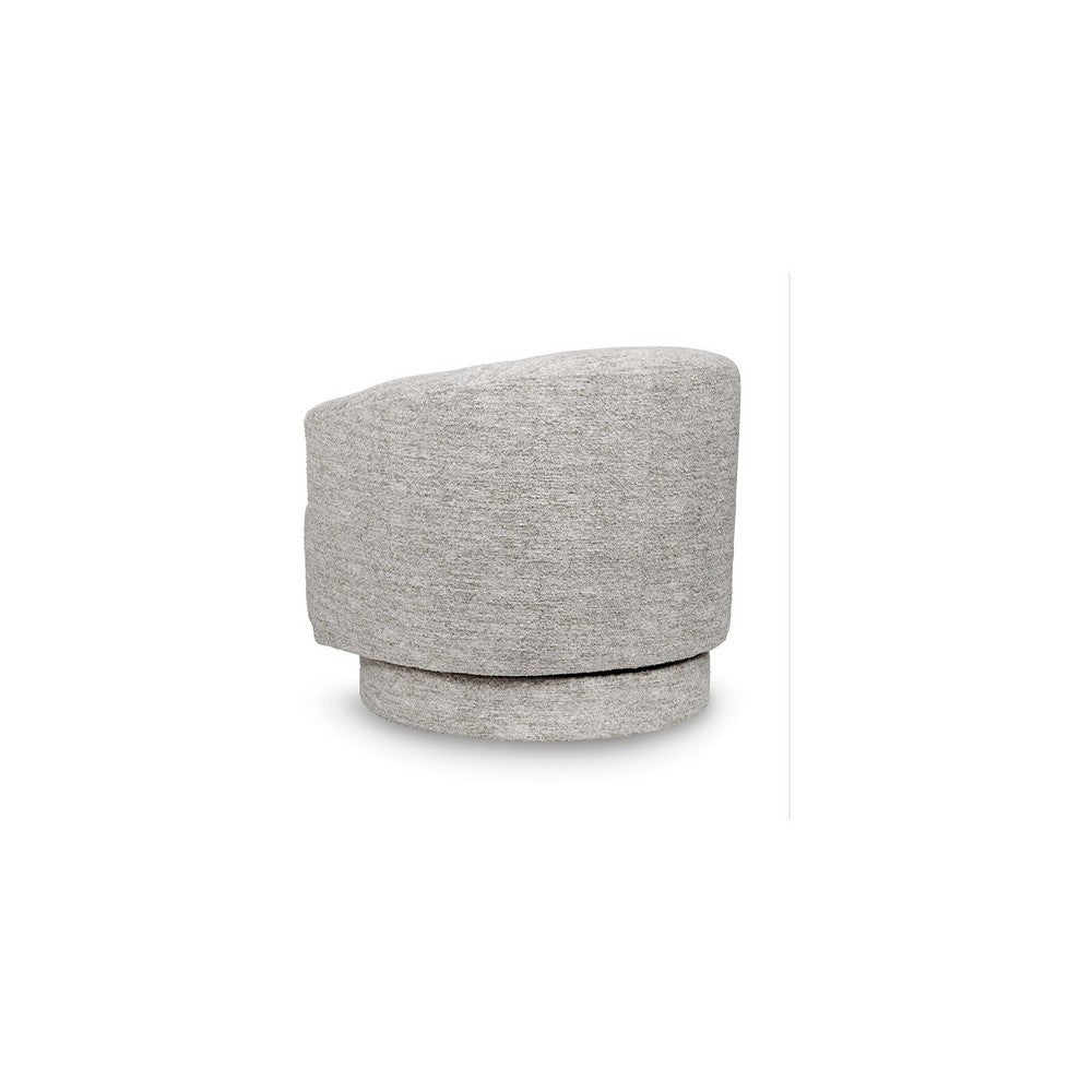 Wady Swivel Accent Chair, Light Gray Barrel Back with Tight Seat Cushion - BM348756