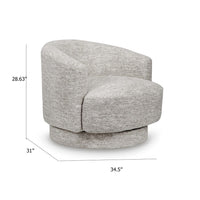 Wady Swivel Accent Chair, Light Gray Barrel Back with Tight Seat Cushion - BM348756