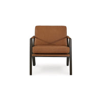 Gery Accent Chair, Caramel Brown Top Grain Leather, Bronze Metal Frame - BM348760