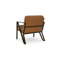 Gery Accent Chair, Caramel Brown Top Grain Leather, Bronze Metal Frame - BM348760