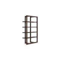 Kemu Modern Bookcase, 4 Open Shelves, 76 Inch Rustic Dark Brown Wood - BM348773