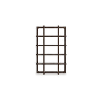 Kemu Modern Bookcase, 4 Open Shelves, 76 Inch Rustic Dark Brown Wood - BM348773