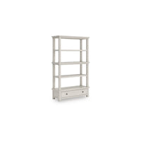 Lea Bookcase with 4 Shelves and Storage Drawer, 75 Inch Antique White - BM348778