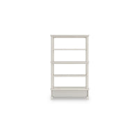 Lea Bookcase with 4 Shelves and Storage Drawer, 75 Inch Antique White - BM348778