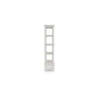 Lea Bookcase with 4 Shelves and Storage Drawer, 75 Inch Antique White - BM348778