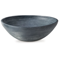 Mio Decorative Accessory Bowl, 16 Inch Round Distressed Blue Terracotta - BM348779