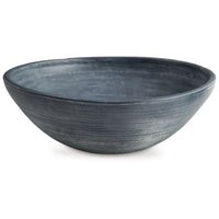 Mio Decorative Accessory Bowl, 16 Inch Round Distressed Blue Terracotta - BM348779