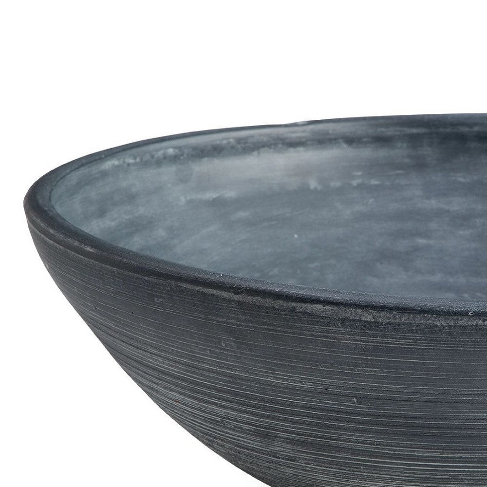 Mio Decorative Accessory Bowl, 16 Inch Round Distressed Blue Terracotta - BM348779