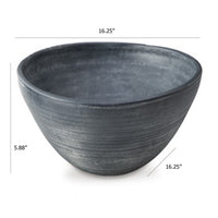 Mio Decorative Accessory Bowl, 16 Inch Round Distressed Blue Terracotta - BM348779