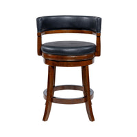 Bely Swivel Counter Height Chair, Black Faux Leather, Cappuccino Brown - BM348799