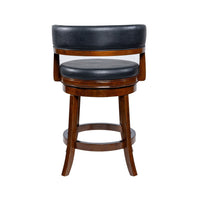 Bely Swivel Counter Height Chair, Black Faux Leather, Cappuccino Brown - BM348799