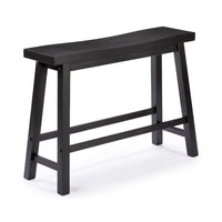 Amber Counter Height Bench, Backless Seat, Charcoal Black Acacia Wood - BM348805