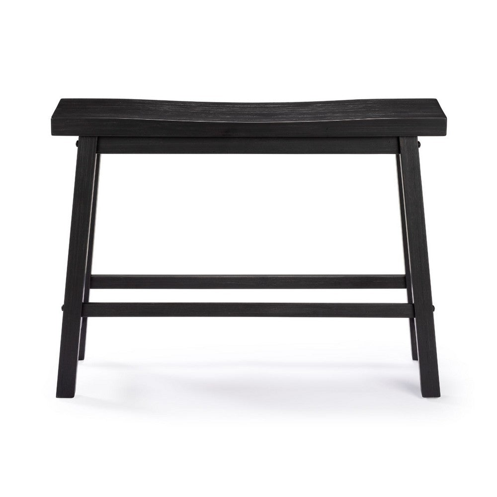 Amber Counter Height Bench, Backless Seat, Charcoal Black Acacia Wood - BM348805