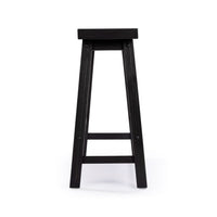 Amber Counter Height Bench, Backless Seat, Charcoal Black Acacia Wood - BM348805