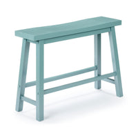 Amber Counter Height Bench, Backless Seat, Light Blue Acacia Wood - BM348806