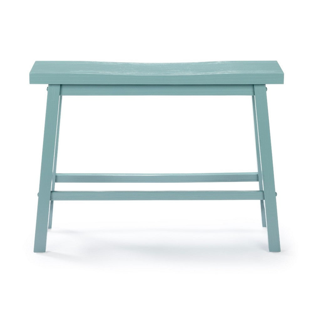 Amber Counter Height Bench, Backless Seat, Light Blue Acacia Wood - BM348806