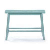 Amber Counter Height Bench, Backless Seat, Light Blue Acacia Wood - BM348806
