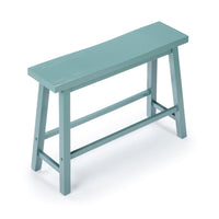Amber Counter Height Bench, Backless Seat, Light Blue Acacia Wood - BM348806