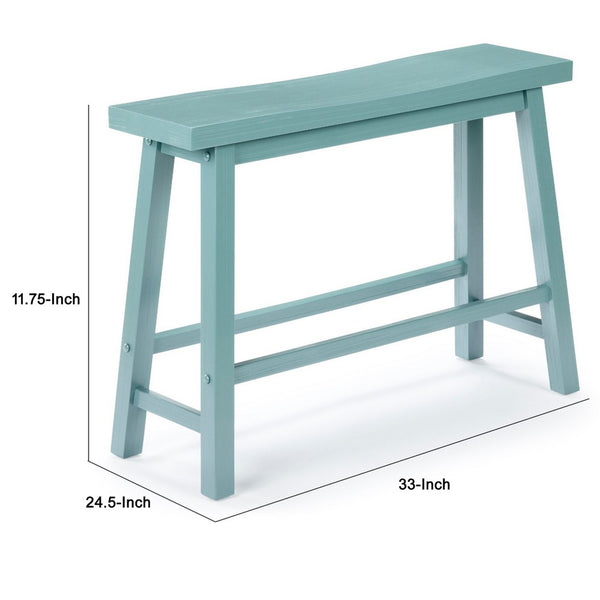 Amber Counter Height Bench, Backless Seat, Light Blue Acacia Wood - BM348806